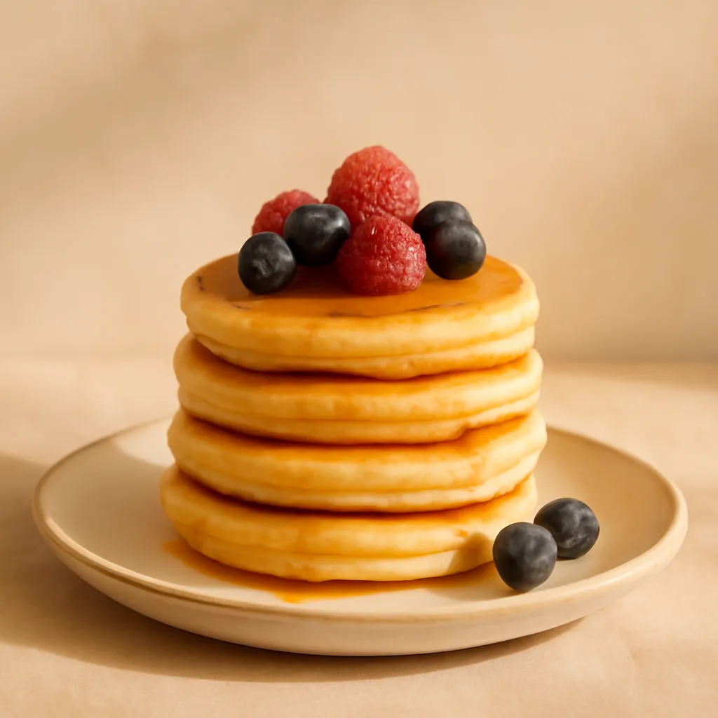 Fluffy pancakes with berries