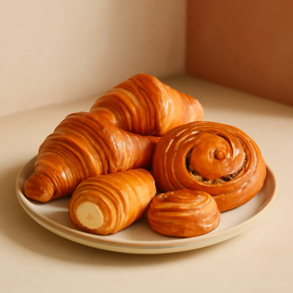 A flaky pastry fresh from the oven